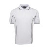 Piping Polo Shirts White Grey